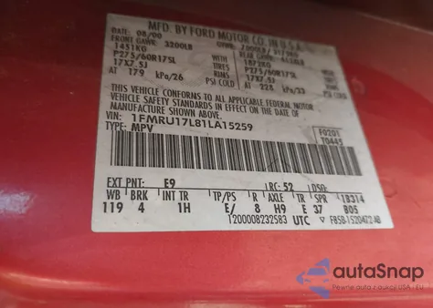 2001 Ford Expedition Eddie Bauer z USA, uszkodzony, nr VIN 1FMRU17L81LA15259